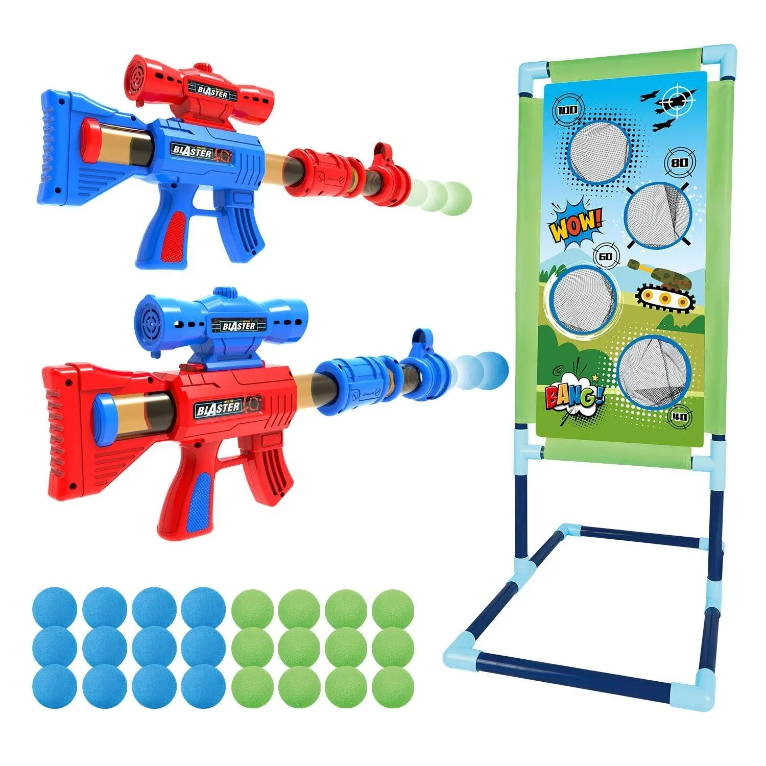 SpringFlower Shooting Game Toy for 5 6 7 8 9 10+ Years Olds Boys,2pk Foam Bal...