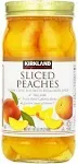 Kirkland Peaches, Sliced, Cling, Yellow, in Extra Light Syrup - 4 pack, 24 oz