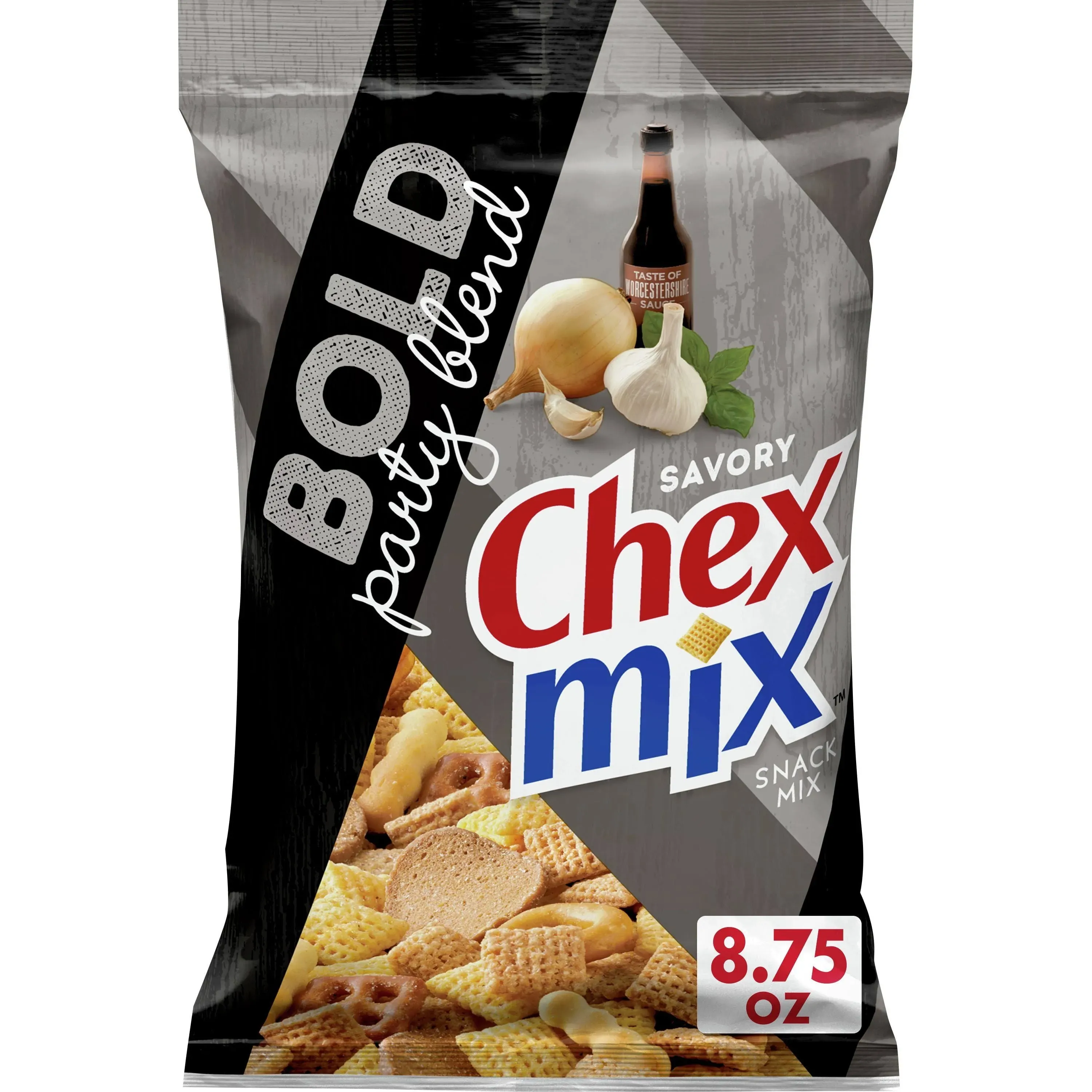 Chex Mix Snack Mix, Savory, Bold Party Blend - 8.75 oz