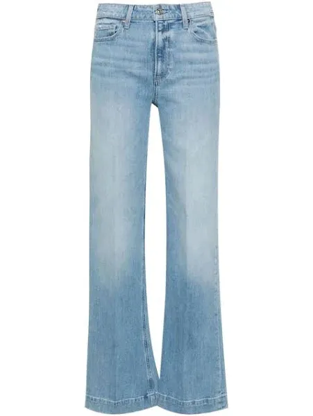 Shop Paige Leenah High-rise Wide-leg Jeans In Blue