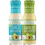 Primal Kitchen Ranch Dressing & Marinade and Cilantro Lime Dressing & Marinade, Made with Avocado Oil and Cage-Free Eggs, 8 Fluid Ounces, Variety Pack