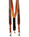 Nocona Gallus Floral Tooled Leather Suspenders