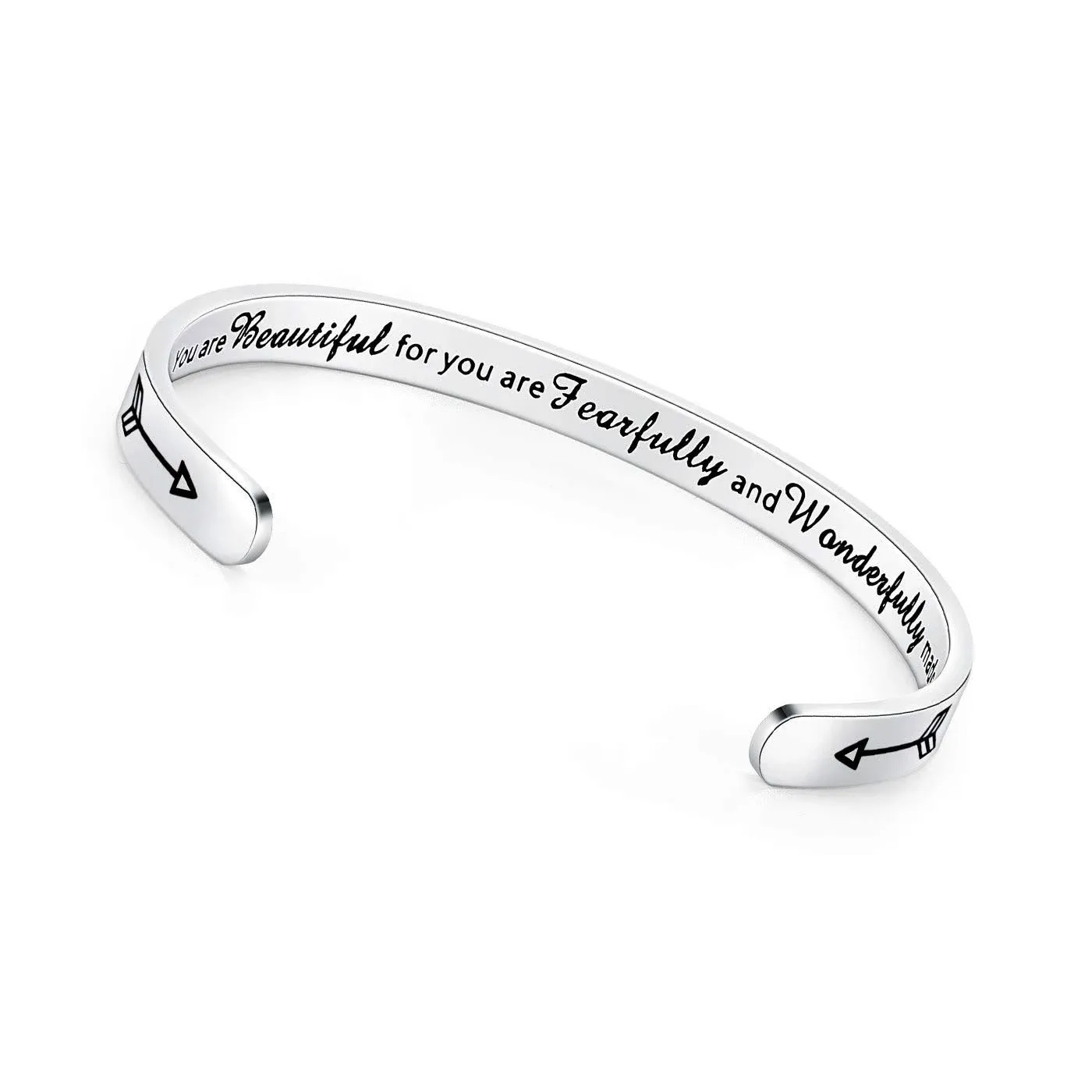 TONY & SANDY Inspirational Bracelets for Women Teen Girls Personalized Gifts for Daughter Granddaughter Mom Sister Friends Stainless Steel Engraved Cuff Birthday Christmas Stocking Stuffers