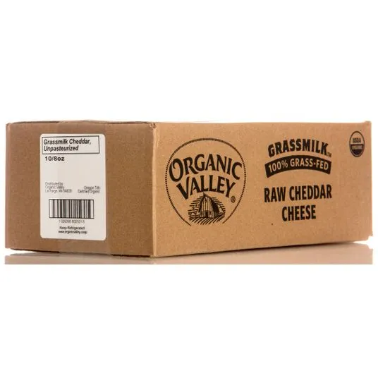 Organic Valley Gourmet Grassmilk Raw Organic Cheddar Cheese Block — Grass-Fed, No Added Hormones — 8 Oz