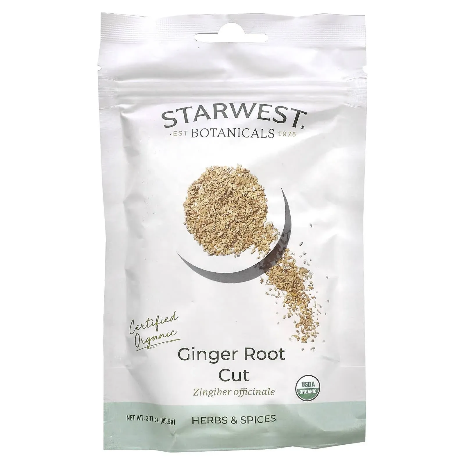 Starwest Botanicals Organic Ginger Root Cut, 3.17 oz (89.9 g)