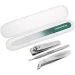 Emerald Shimmer Nail Care Set Includes Glass Nail File, Nail Clipper,