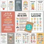 15 Health Posters for School Nurse Office Decorations, 11x17" School Nurse Posters, School Nurse Bulletin Board Decorations School Nurse Decor for Office, Health Office Decor School Nurse Office Decor