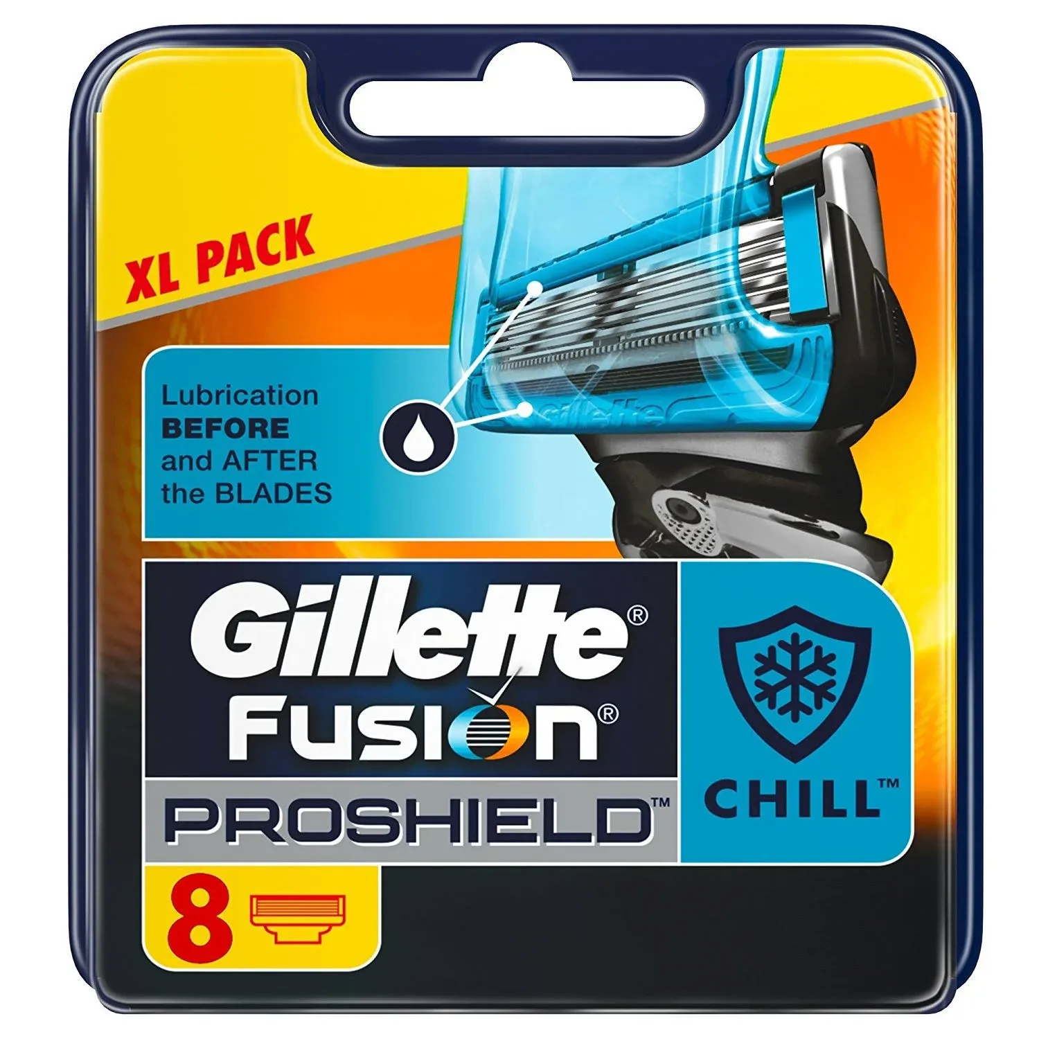 Gillette Fusion ProShield Chill Men's Razor Blades, Pack of 8 Refills