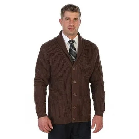 Gioberti Mens Heavy Weight Shawl Collar Knitted Regular Fit Cardigan, Men's, Size ...