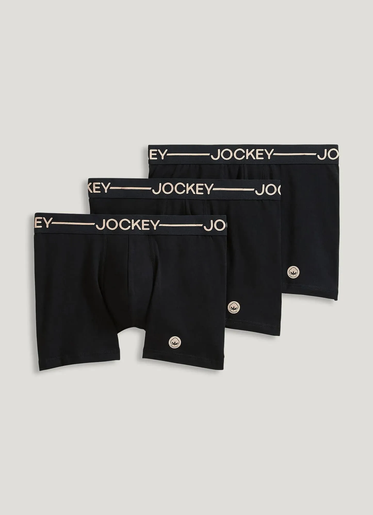 Jockey Men's Organic Cotton Stretch 4" Trunk Underwear 3-Pack