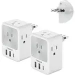 TESSAN Italy Power Adapter 2 Pack