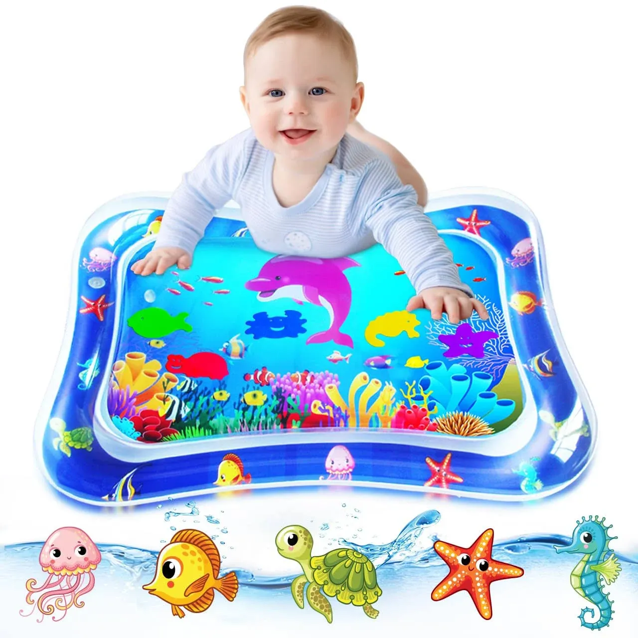 ZMLM Baby Tummy-Time Water Mat: Infant Toy Gift Activity Play Mat Inflatable ...