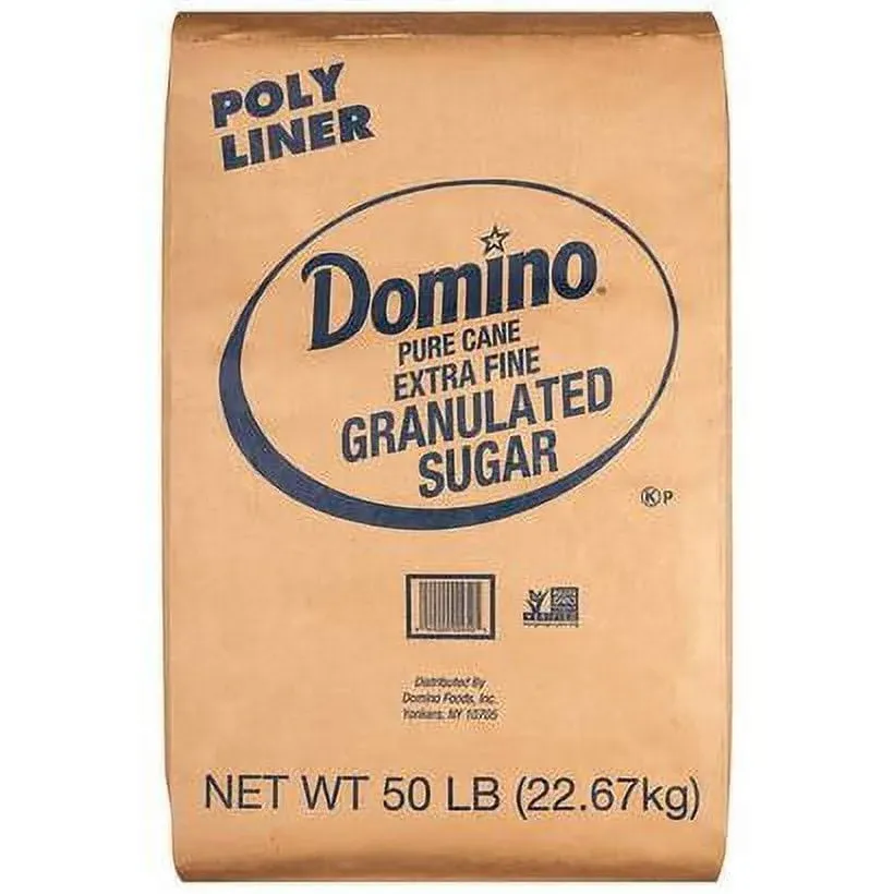 Domino Pure Cane Extra Fine Granulated Sugar- Bulk 50 lb. Bag