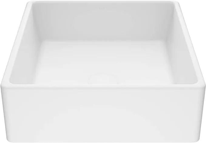 VIGO Dianthus 14.5 inch L x 14.5 inch W Over the Counter Freestanding Matte Stone Square Vessel Bathroom Sink in Matte White - Sink for Bathroom VG04001