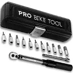 Pro Bike Tool 1/4 inch Drive Click Torque Wrench Set, Bicycle Maintenance Kit for Road & Mountain Bikes