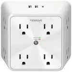 8 Outlet Extender Multi Plug Outlet with 3 USB Charger Port Wall Adapter Tap US