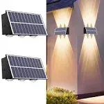 REINHARDT Solar Fence Lights Outdoor Waterproof Up and Down Solar Wall Lights Solar Lights for Outside Porch Deck