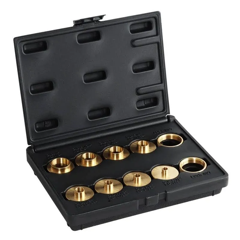 O'SKOOL 10 Pcs Brass Router Template Bushing Guides Sets Fit Any Router Sub-Base of The Porter Cable Style