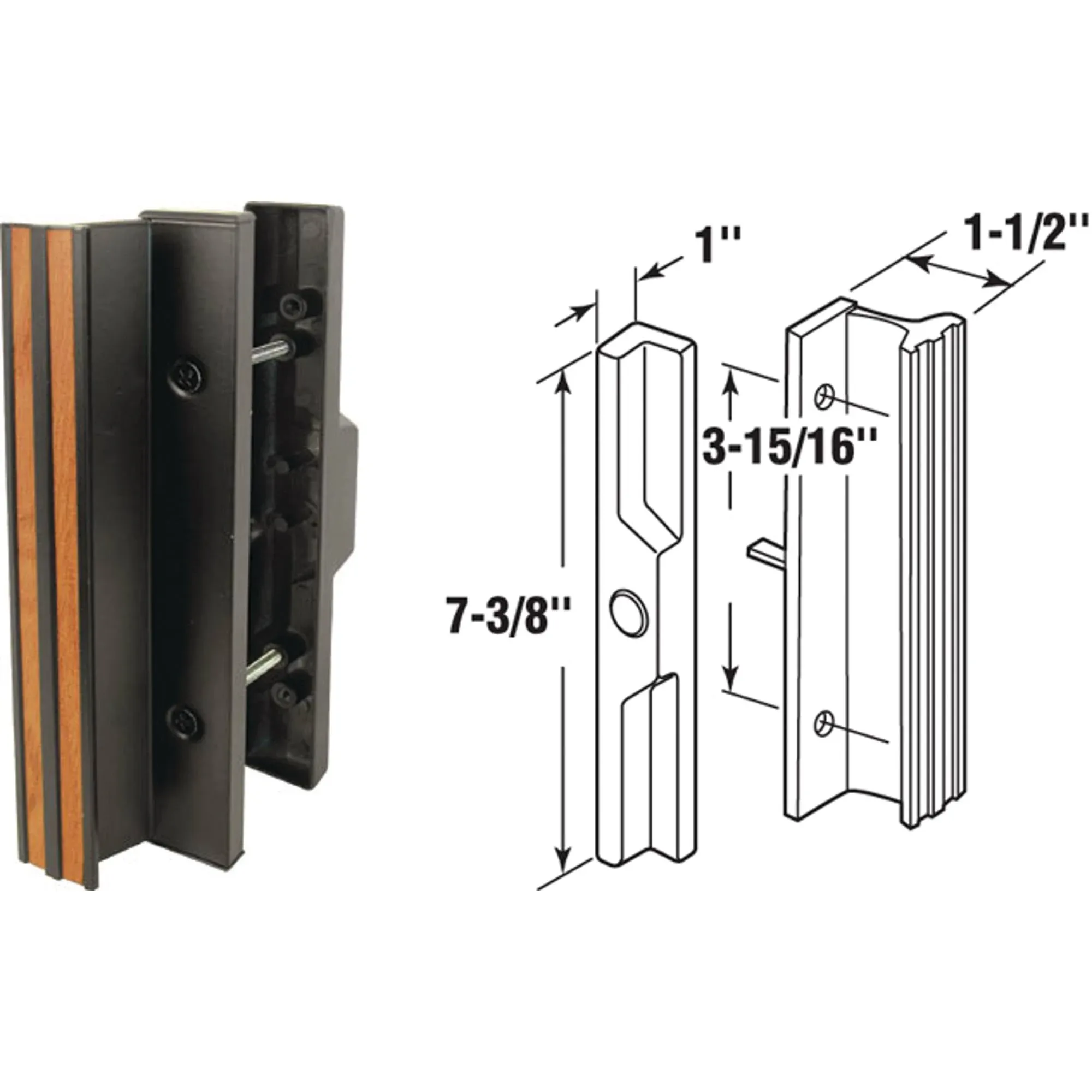 Prime-Line Products C 1058 Handle Set, 7-3/8 in L X 1-1/2 in W, Extrud