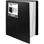 Dunwell Binder with Plastic Sleeves 60-Pocket (Black) - Presentation Book, 8.5 X