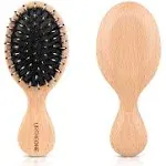 Hair Brush Mini Boar Bristle Hairbrush for Thick Curly Thin Long Short Wet or Dry Hair Detangle Massage Add Shine, Pocket Travel Small Paddle Hair Brush for Men Women Kids