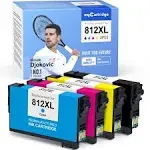 myCartridge 812 812XL Remanufactured Ink Cartridge Replacement for Epson 812 812XL Ink Cartridges Fit for Workforce Pro WF-7820 WF-7840 EC-C7000 Printer (Black, Cyan, Yellow, Magenta, 4-Pack)