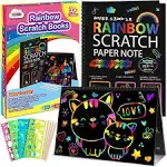 ZMLM Scratch Paper Art-Crafts Gift: 2 Pack Bulk Rainbow Magic 