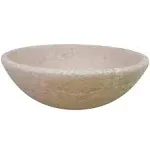 TashMart Round Natural Stone Vessel Sink in Beige TM011-LT