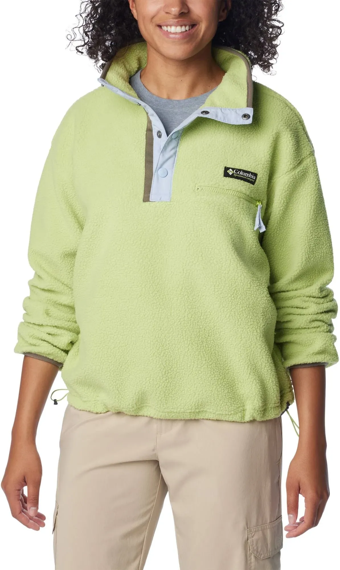 Columbia Women's Helvetia Cropped Half-Snap Fleece Pullover Green XL