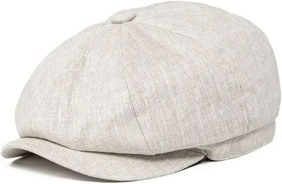 BOTVELA Men&#039;s Linen Newsboy Cap Herringbone Breathable Summer Hat