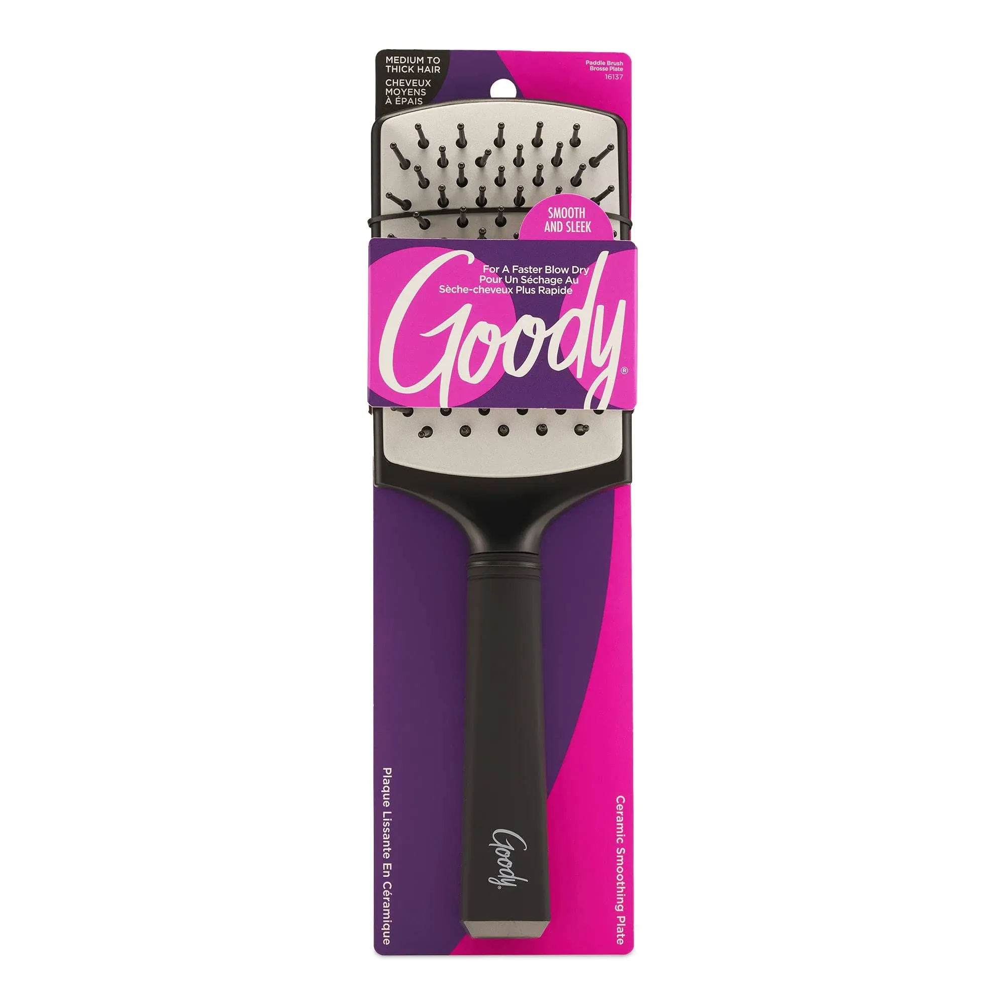 Goody Ceramic Blow Dry Paddle Brush - Flexible Cushion with Protective Coating