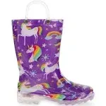 Western Chief Kids Rainbow Unicorn Lighted PVC Rain Boot Purple 9