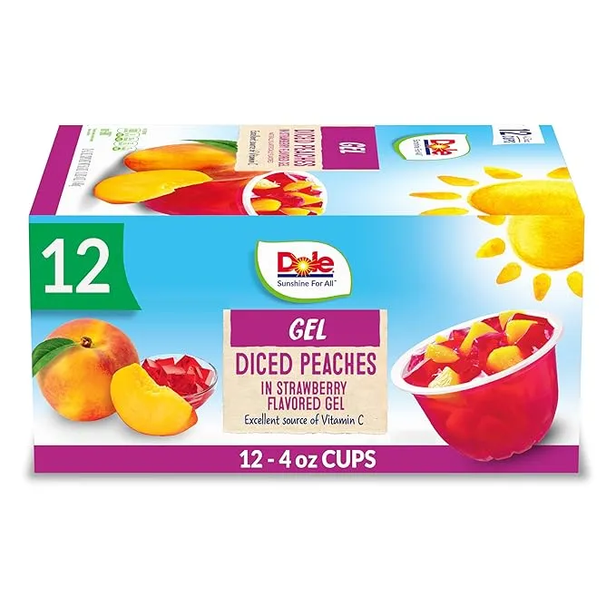 Dole Peaches in Strawberry Flavored Gel