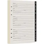 BTSFTOGET Password Book Refill Pages 212 Replacement Pages Internet Log Book, 8.2x5.6in, Large Print 576 Entries Durable Divider with Alphabetical