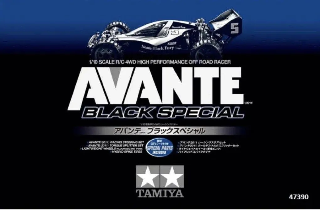 New Tamiya 1/10 Avante 2011 Limited Black Special Edition + Fine Spec 2.4G Radio