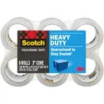 Scotch - 3850 Heavy-Duty Packaging Tape, 3" Core, 1.88" x 54.6 yds, Clear, 6/Pack