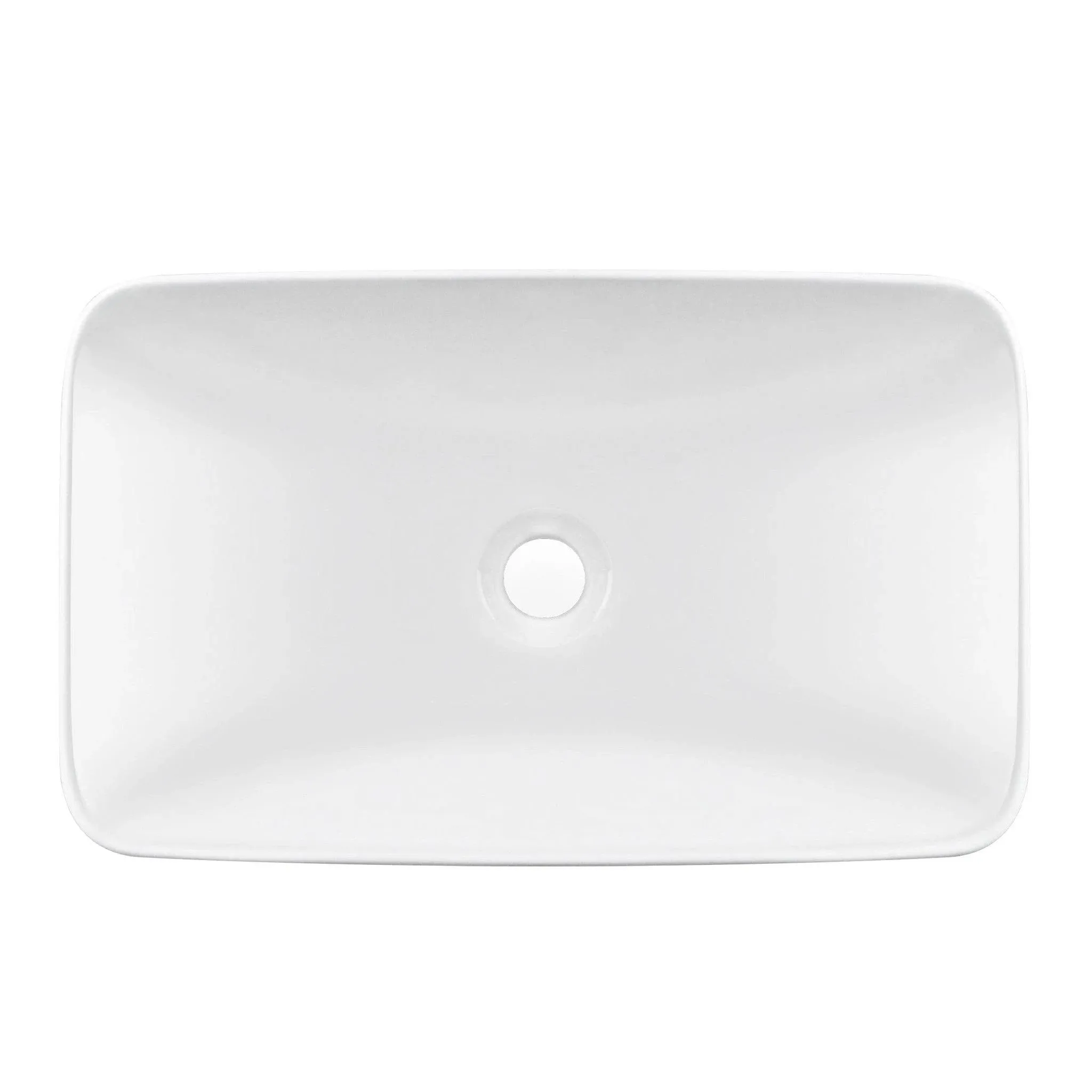 DeerValley DV-1V0047 12" White Ceramic Rectangular Vessel Bathroom Sink