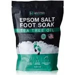 LV Lavinso Tea Tree Oil Foot Soak with Epsom Salt - Made in USA - for Toenail Fungus, Athletes Foot, Stubborn Foot Odor Scent, Fungal, Softens