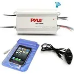 Pyle 4-Channel Marine Amplifier 200W RMS Bluetooth Full Range HD Audio White