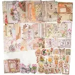 Knaid 200 Pieces Vintage Ephemera Bundle Junk Journal Kit Scrapbook Supplies Paper Sticker Material Pack for Art Journaling Bullet Journals Planners Collage Decoupage Crafter Gifts (Cottagecore)