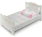 Badger Basket White Rose Doll Bed with Bedding