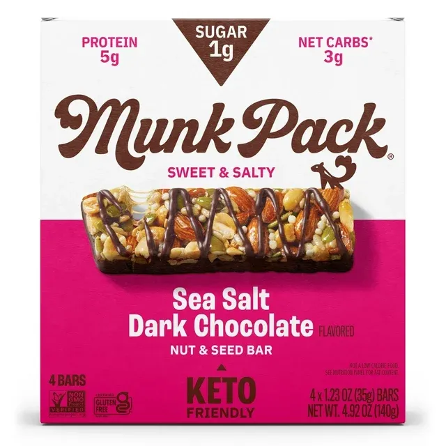 Munk Pack Keto Nut & Seed Bar Sea Salt Dark Chocolate