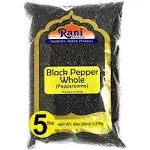 Rani Brand Authentic Indian Products - Black Pepper Whole (Peppercorns) MG-1 Grade - 80oz (2.27kg)