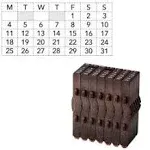 Shachihata GRJ-5ACE Rubber Stamp Consolidated Numbers Stamp Perpetual Calendar English