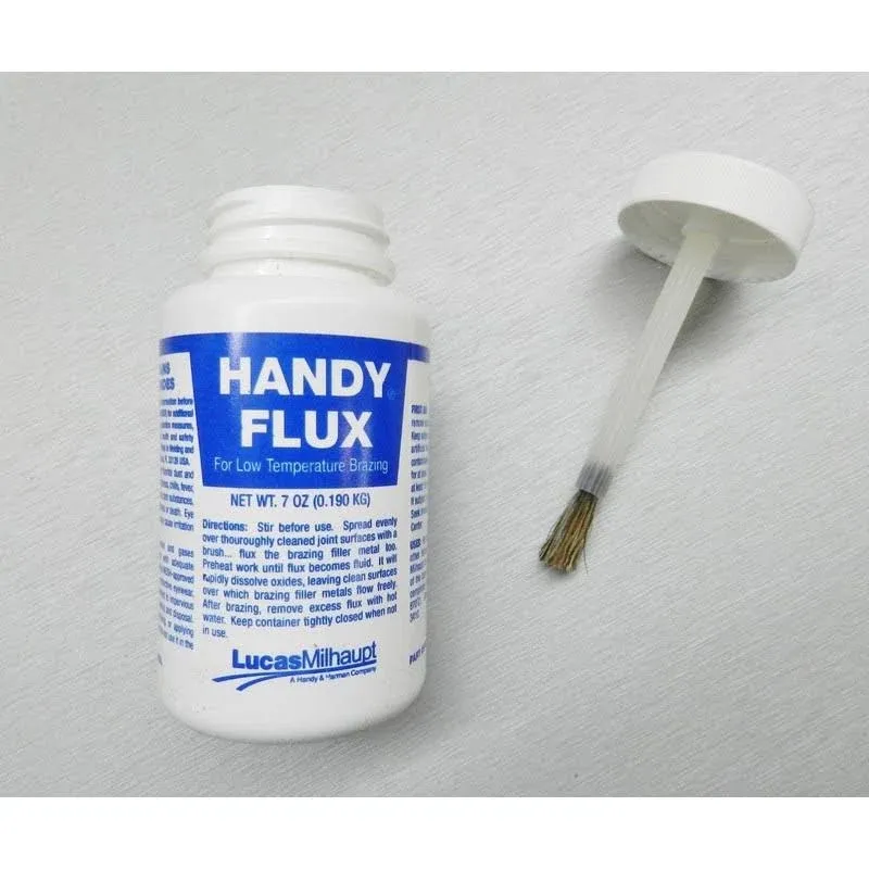 HANDY FLUX PASTE 7 OZ JAR w/ BRUSH CAP - SILVER SOLDERING BRAZING JEWELRY MAK...