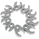 3/8 in. Drive Metric Crowfoot Flare Nut Wrench Set (10-Piece)