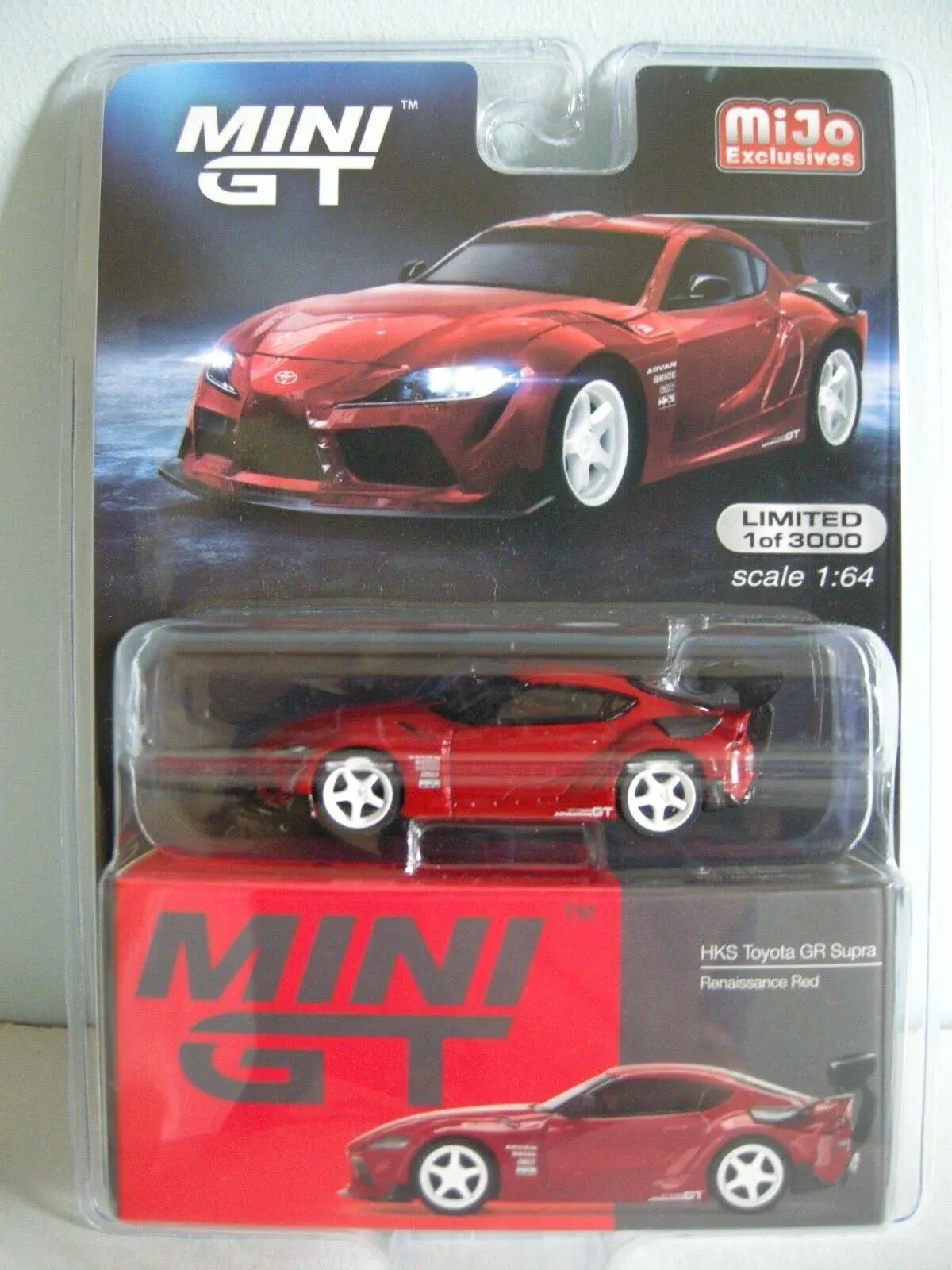 HKS Toyota GR Supra - Red Diecast 1:64 Model - True Scale Miniatures MGT00265