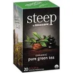 STEEP ORGANIC PURE GREEN TEA 20 BAGS NON-GMO KOSHER GLUTEN FREE MADE IN USA