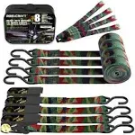 AWELCRAFT Ratchet Straps, 1500 lbs Breaking Strength - Premium 4X 15ft Tie Down Strap Set, 4X Soft Loops for Moving Appliances, Lawn Equipment,