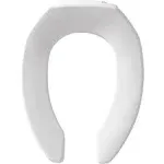 BEMIS 1955CT Commercial Heavy Duty Open Front Toilet Seat will Never Loosen & Reduce Call-backs, ELONGATED, Plastic, White